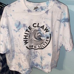 PRICE FINAL White Claw Tie Dye Cropped T-Shirt